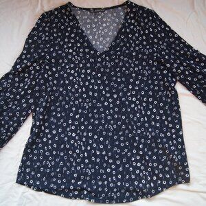 Adrianna Papell Large Navy Blouse